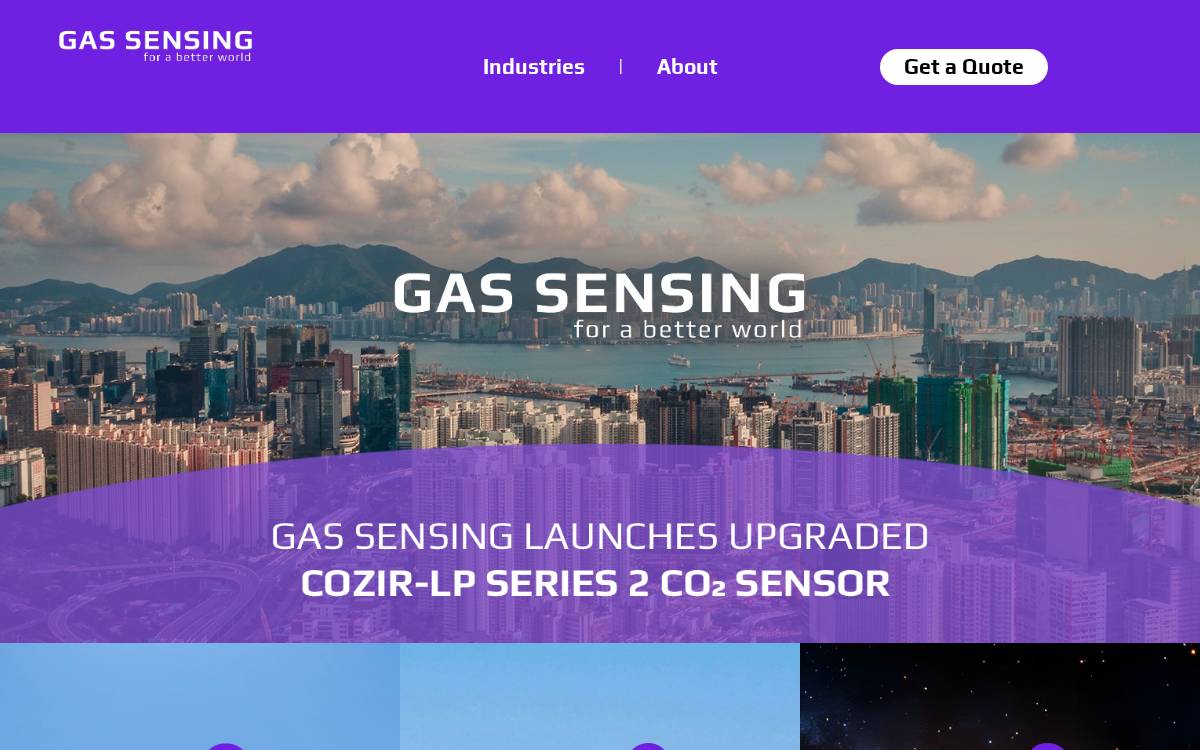 Gas Sensing Solutions website preview