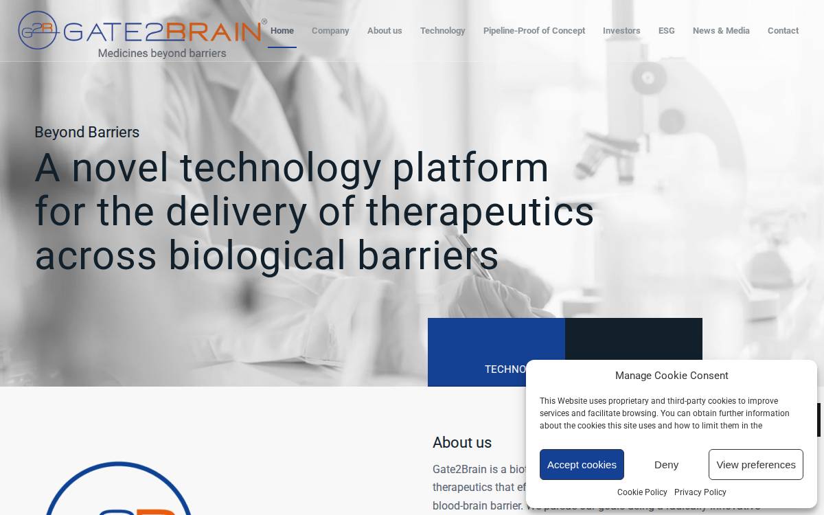 Gate2Brain website preview