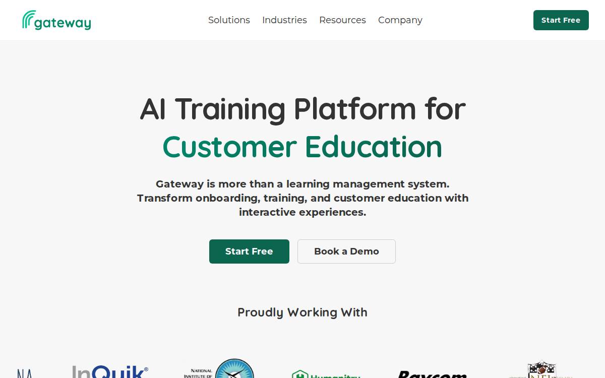 Gateway website preview