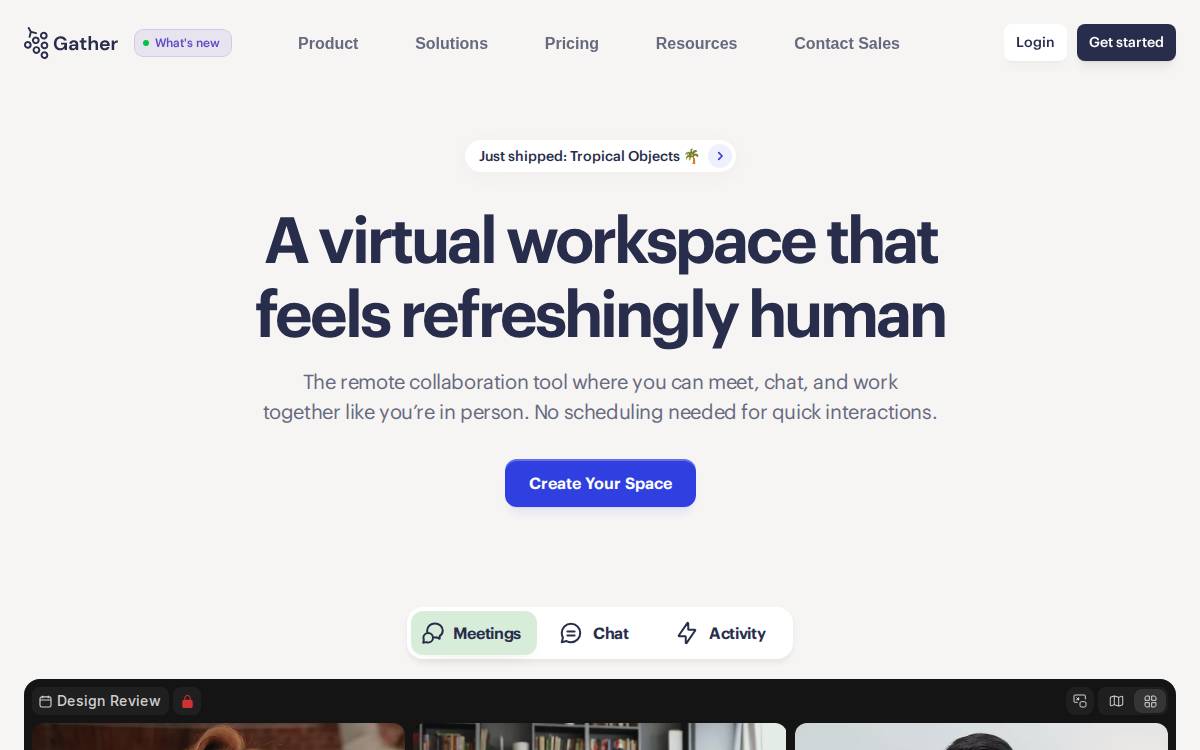 Gather website preview