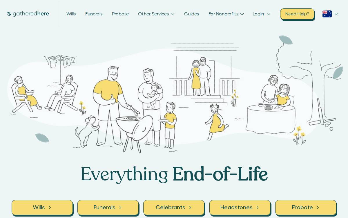 Gathered Here website preview