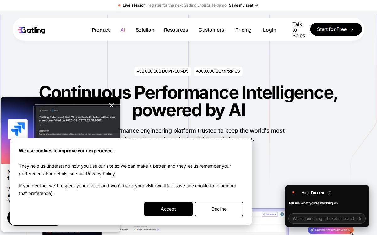 Gatling website preview
