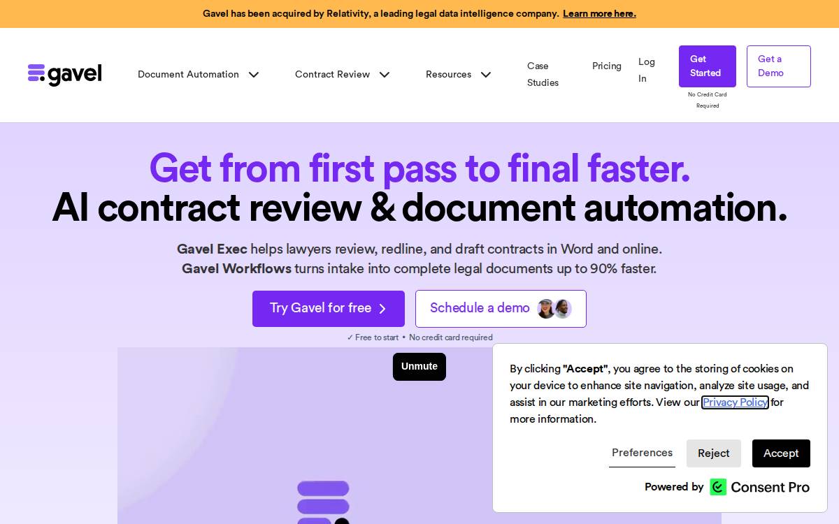 Gavel website preview