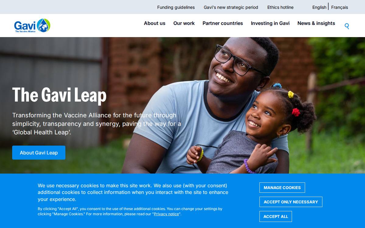 Gavi website preview
