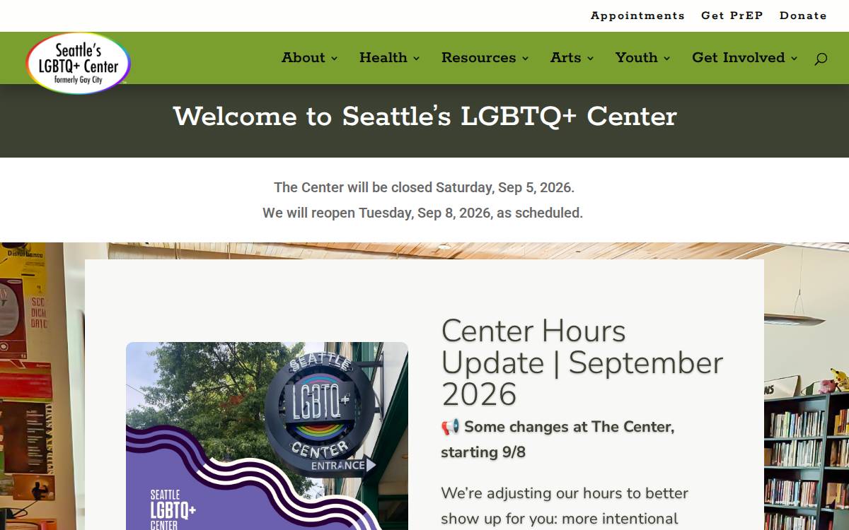 Gay City / Seattle's LGBTQ+ Center website preview