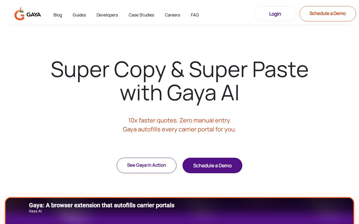 Gaya website preview