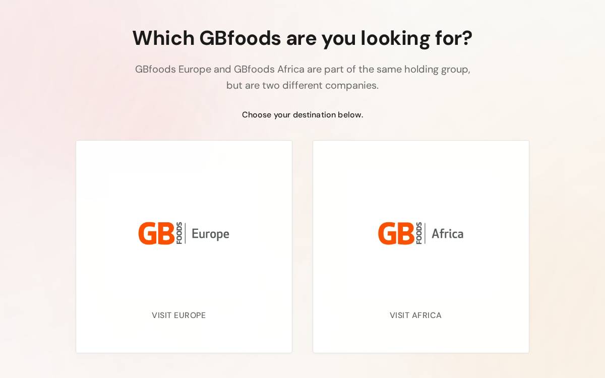 GBfoods Africa website preview