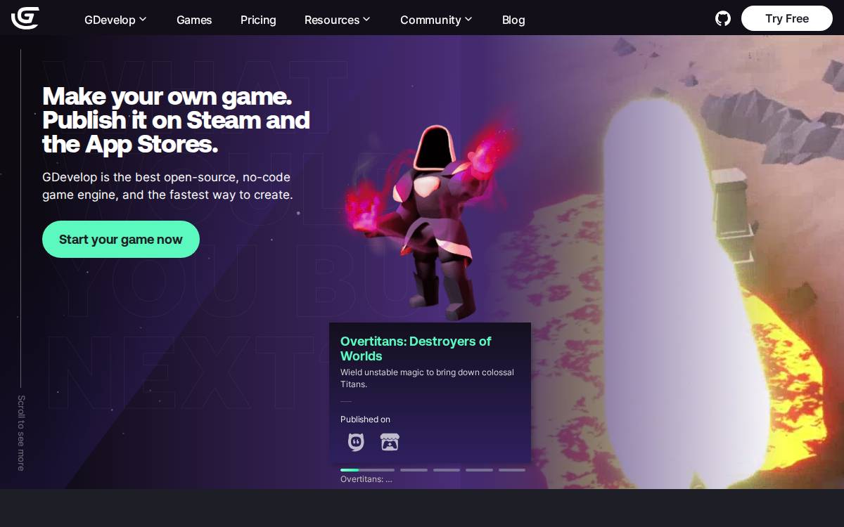 GDevelop website preview