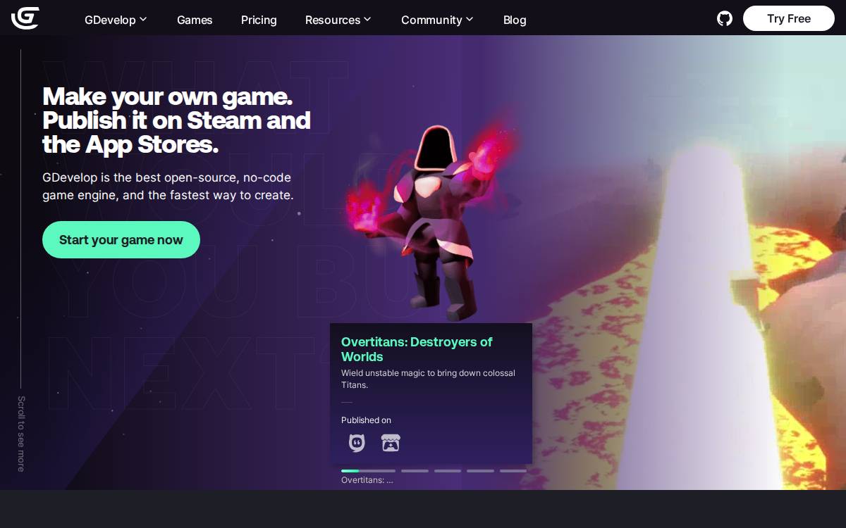 GDevelop website preview