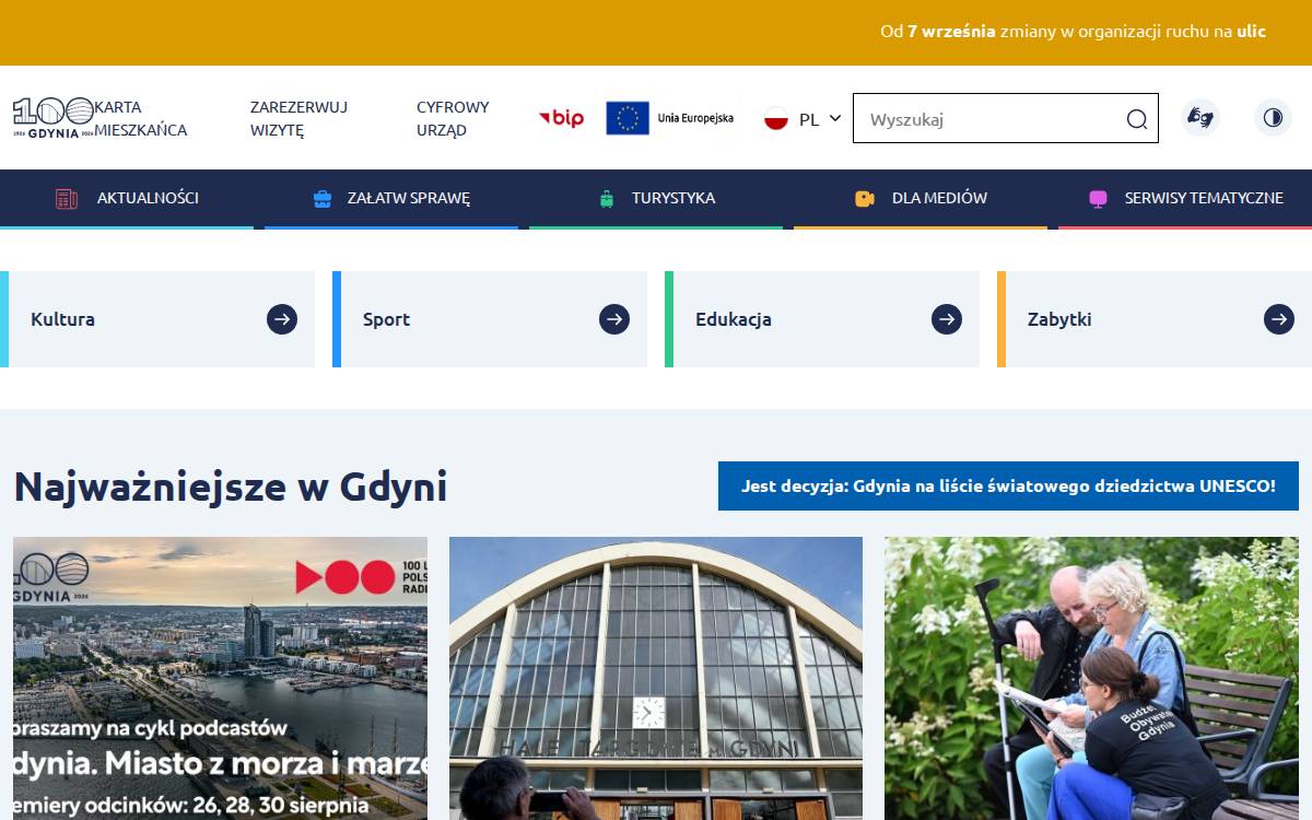 Gdynia website preview
