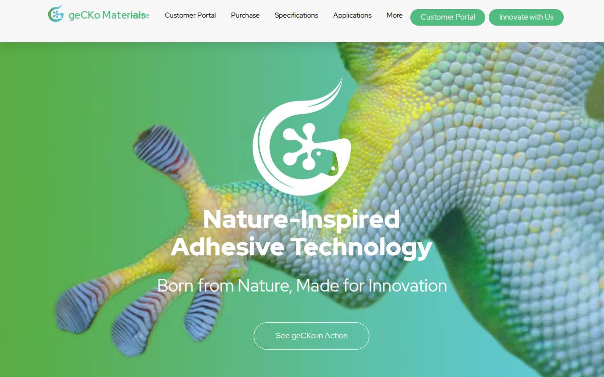 geCKo Materials website preview