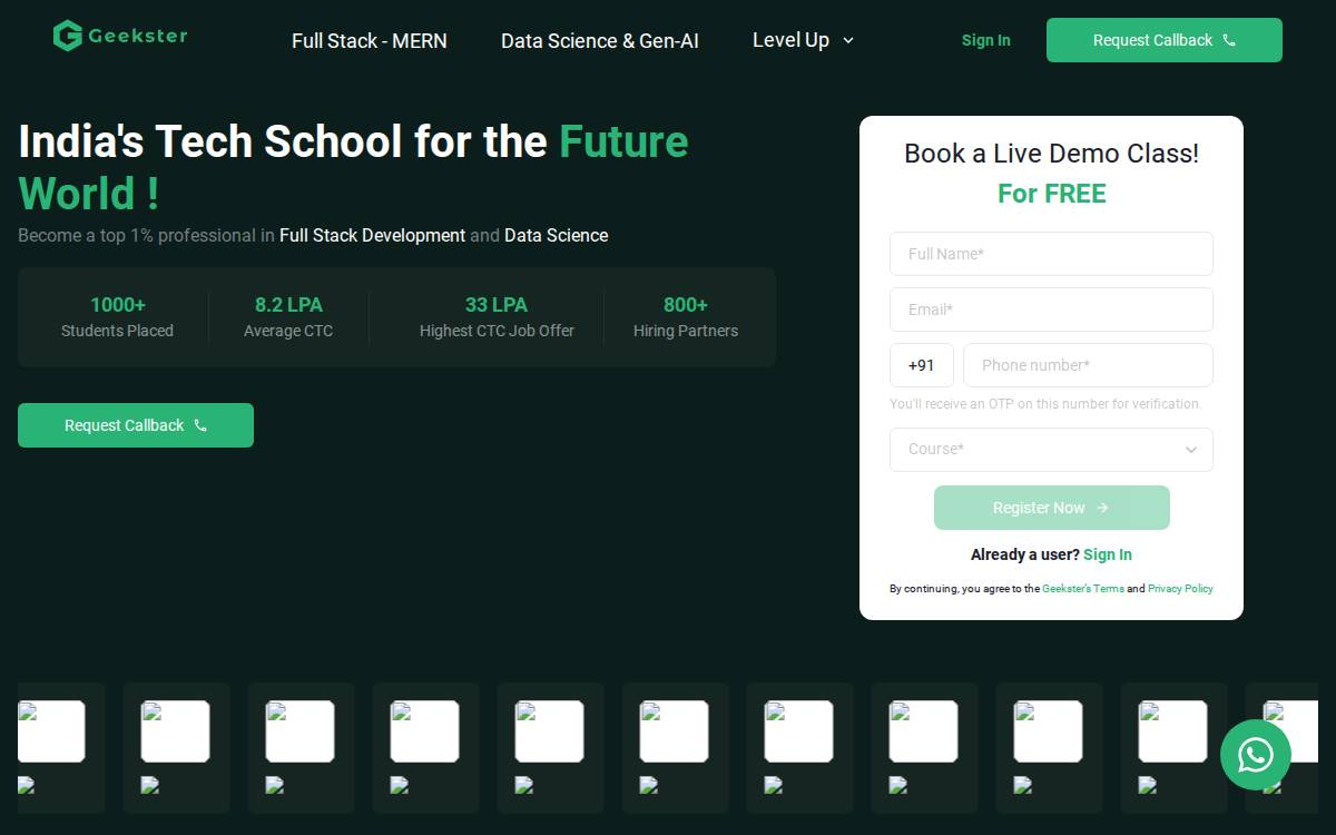 Geekster website preview