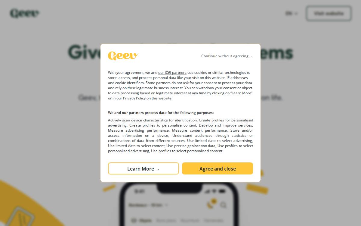 Geev website preview