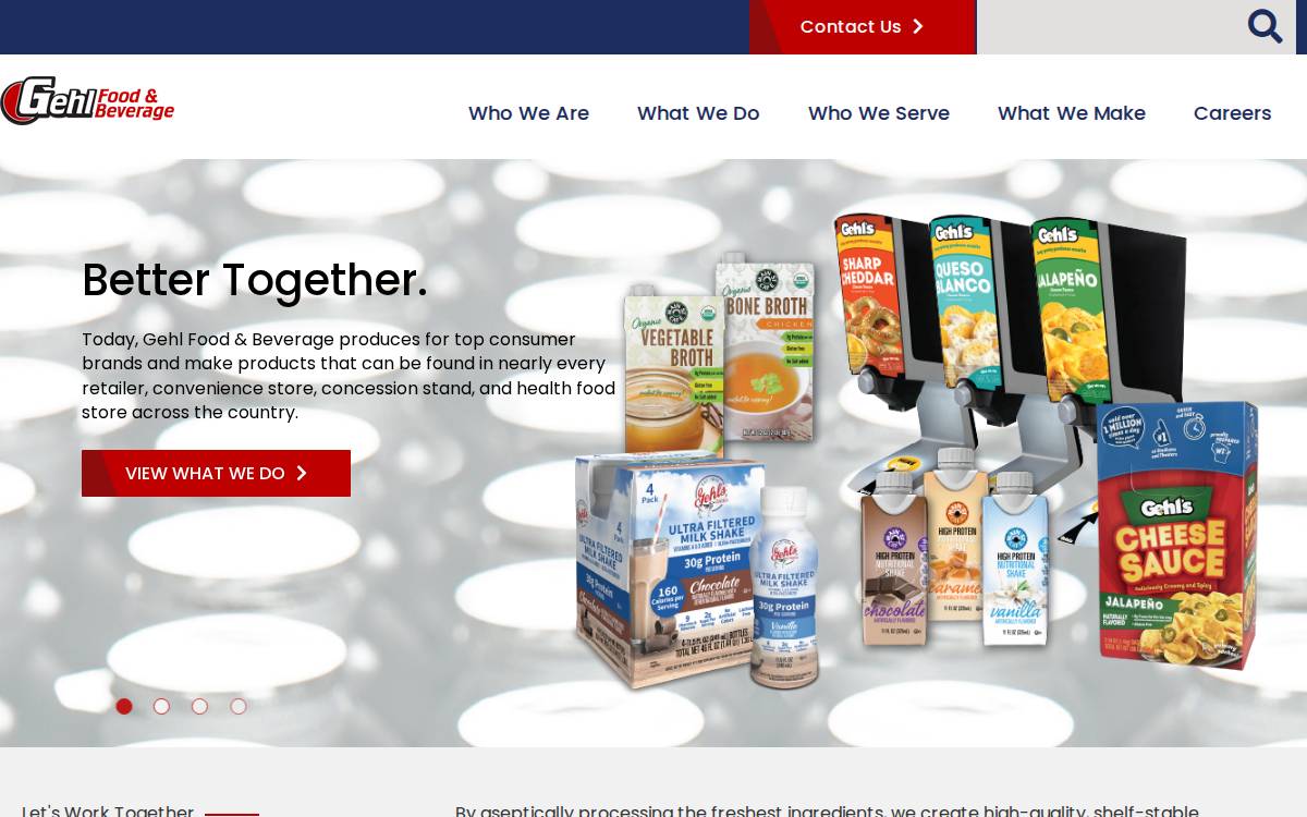 Gehlfoodandbeverage website preview