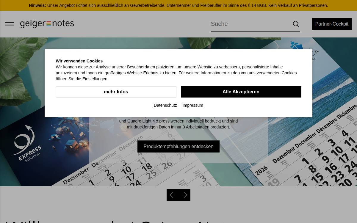 Geiger Notes website preview