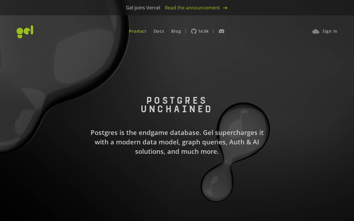 Gel Data website preview