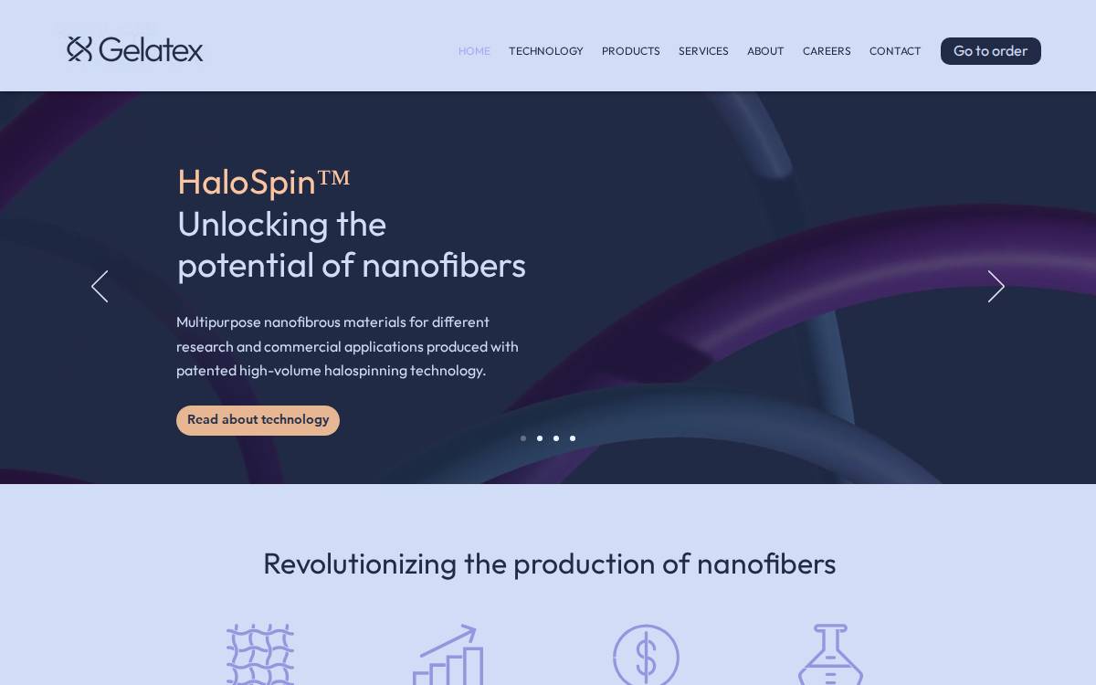 Gelatex website preview