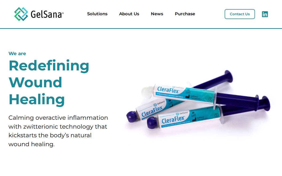 Gelsana Therapeutics website preview