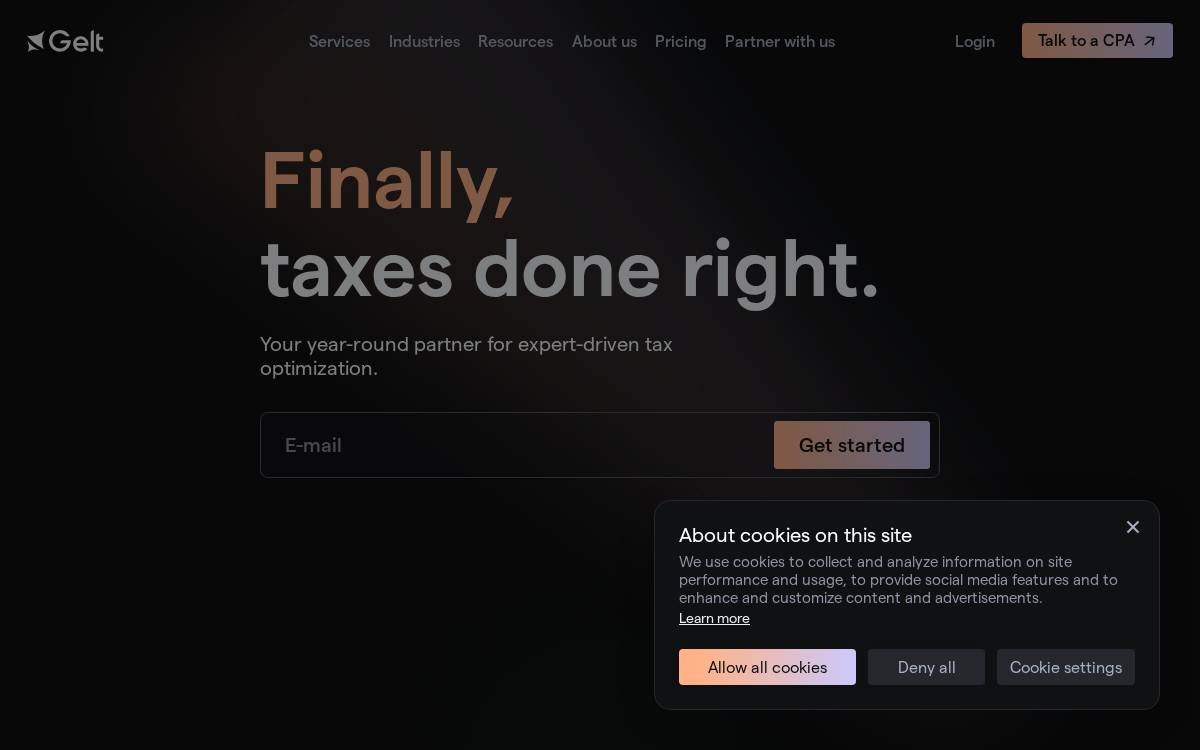 Gelt website preview