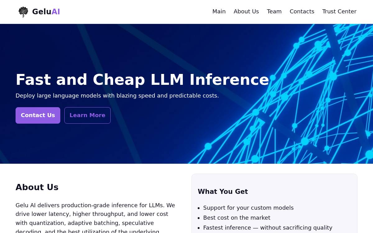 Gelu AI website preview