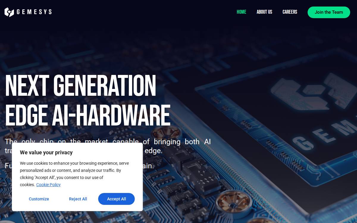 Gemesys website preview