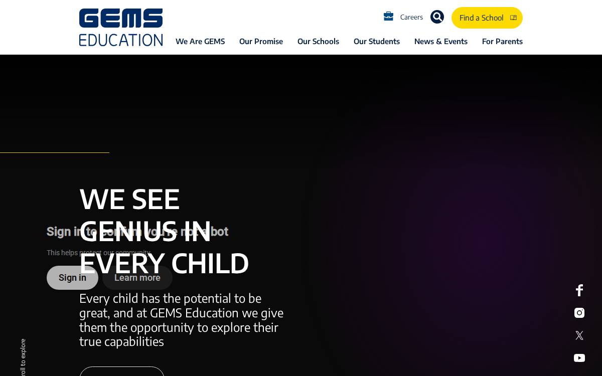 GEMS Education website preview