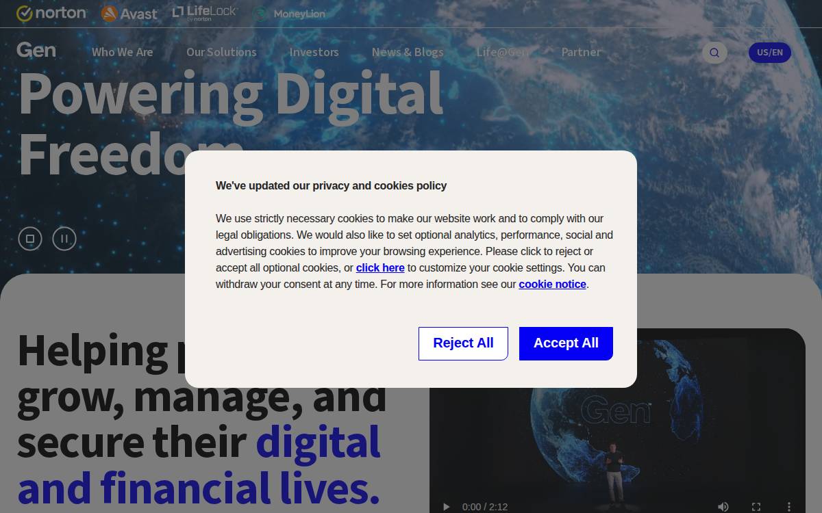 Gen Digital website preview