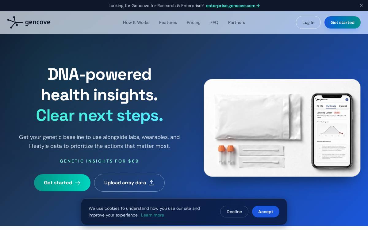 Gencove website preview