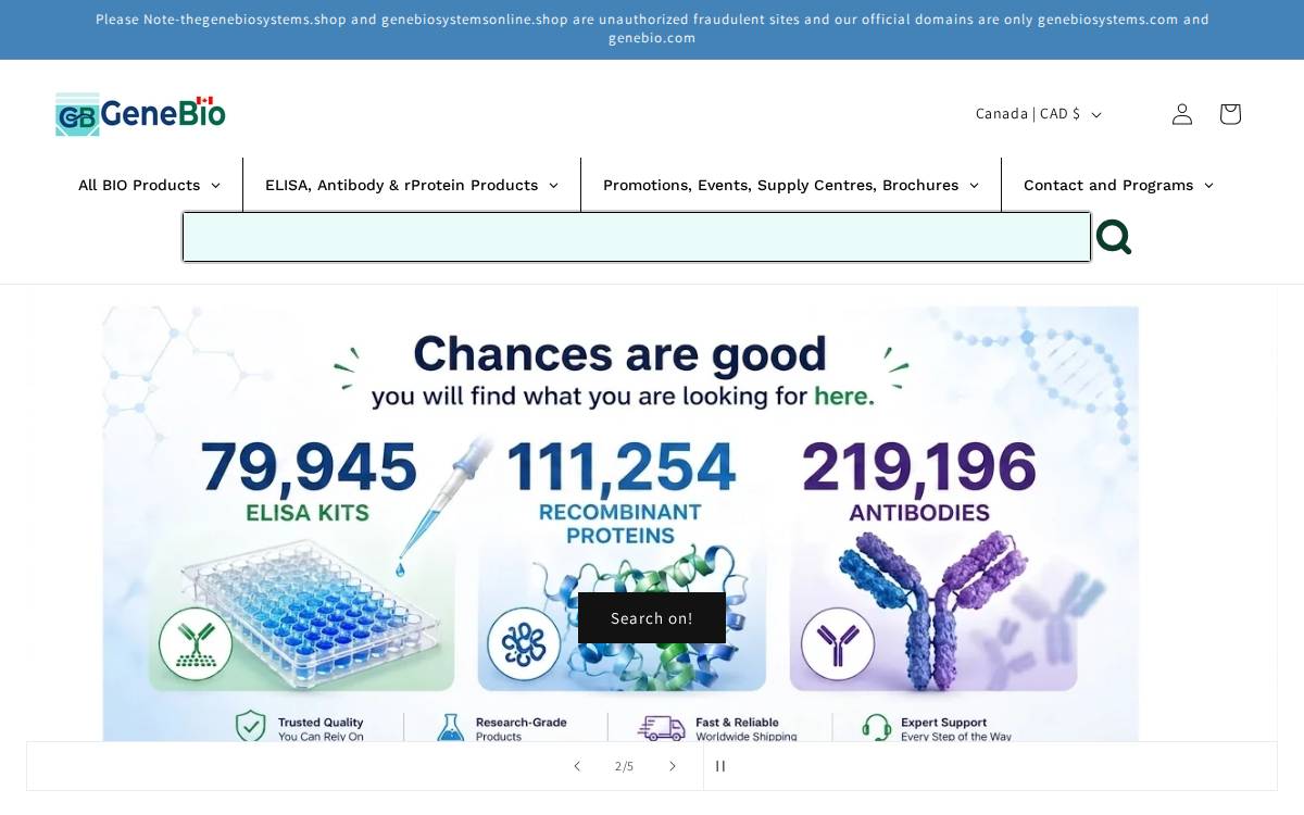 GeneBio Systems, Inc. website preview