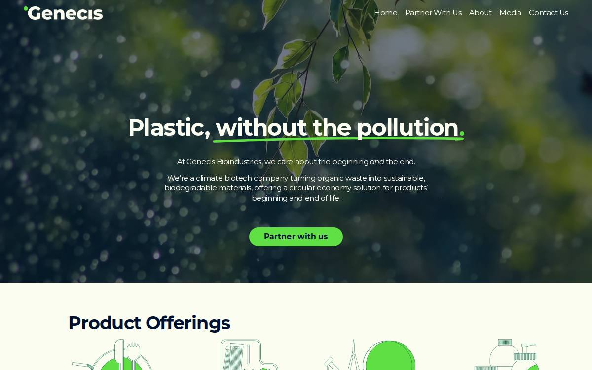 Genecis Bio website preview