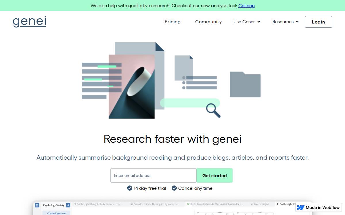 Genei website preview