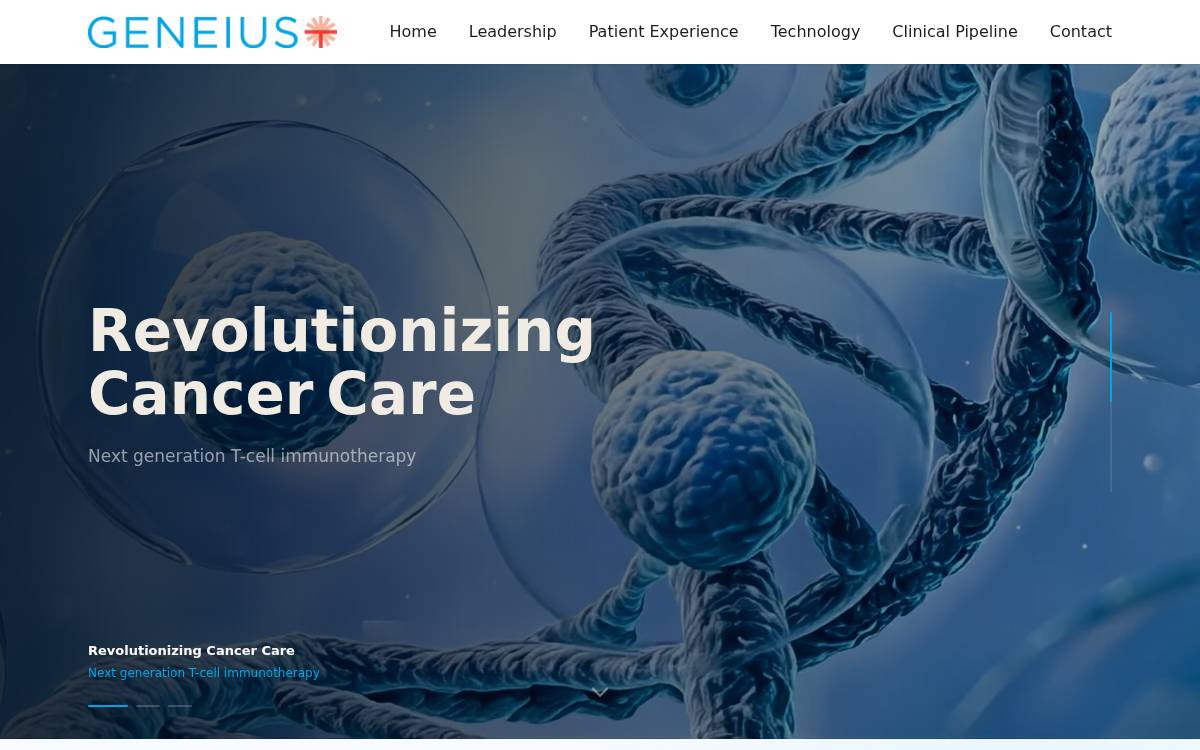 Geneius Biotechnology website preview