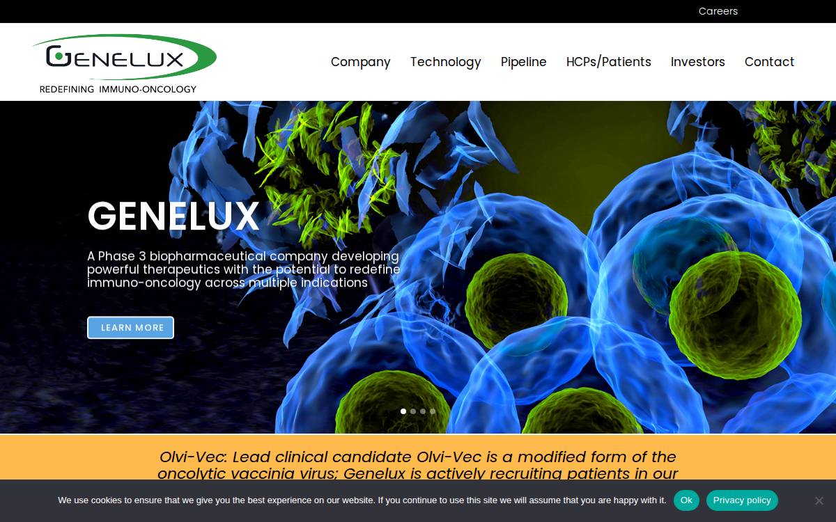 Genelux website preview