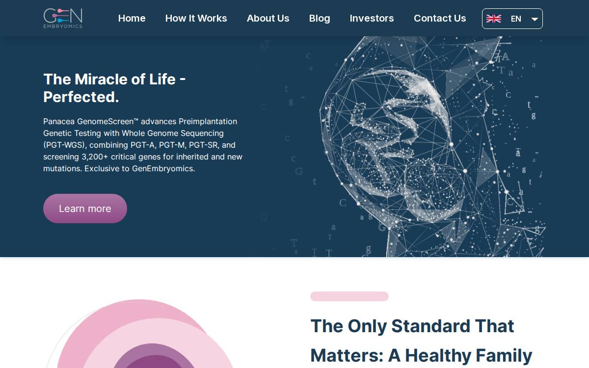 GenEmbryomics website preview