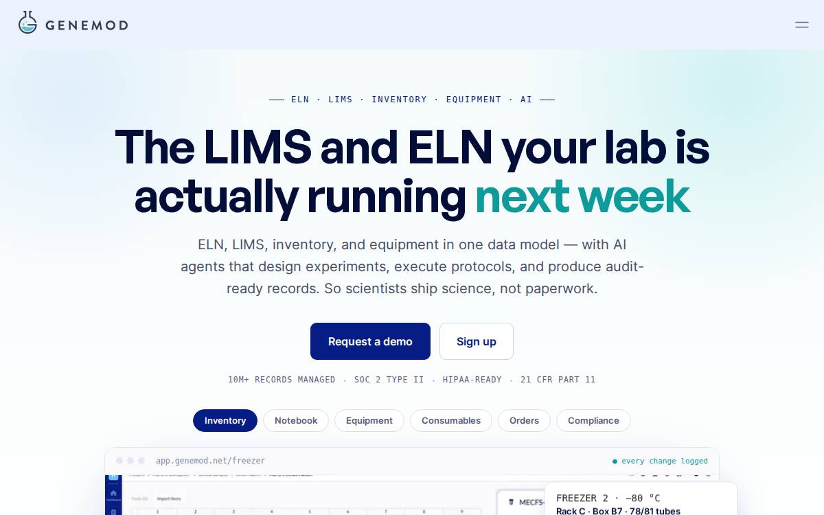 Genemod website preview