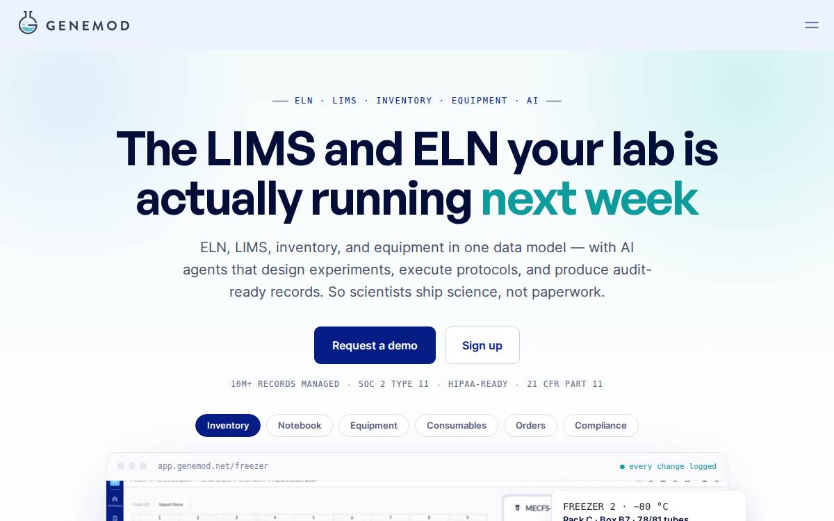 Genemod website preview