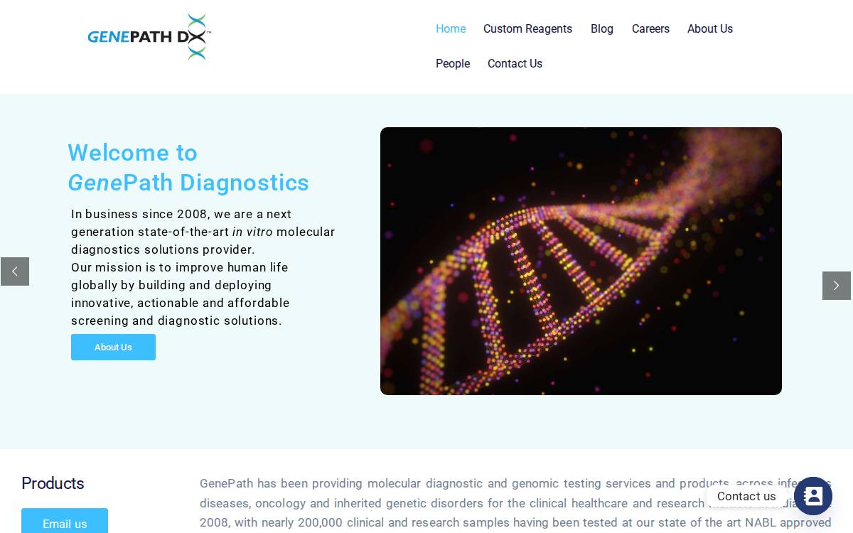 Genepathdx website preview
