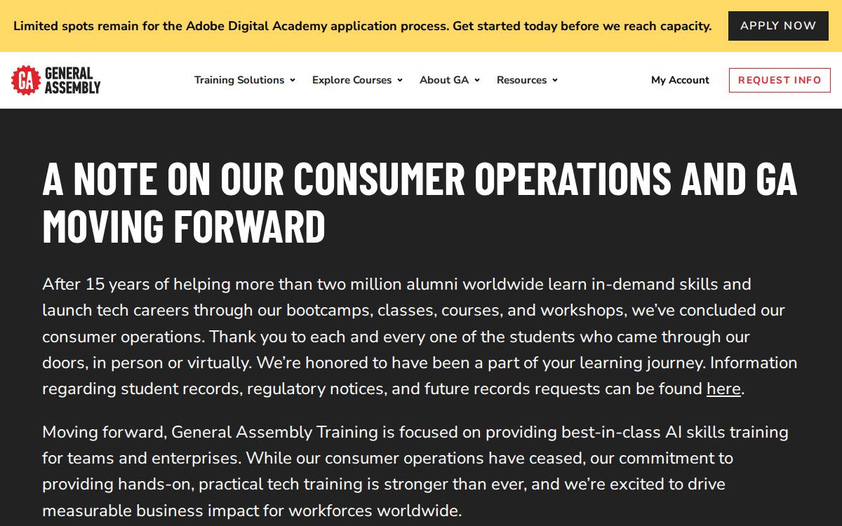 General Assembly website preview
