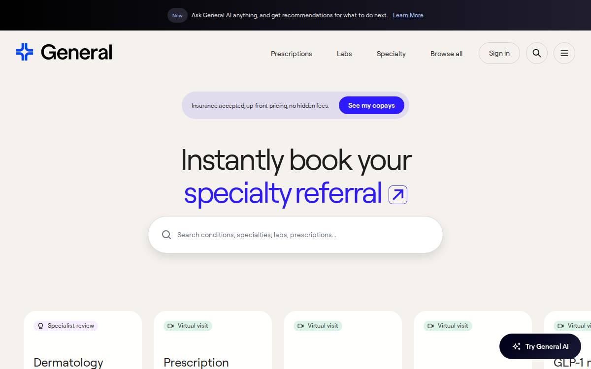 General Medicine website preview