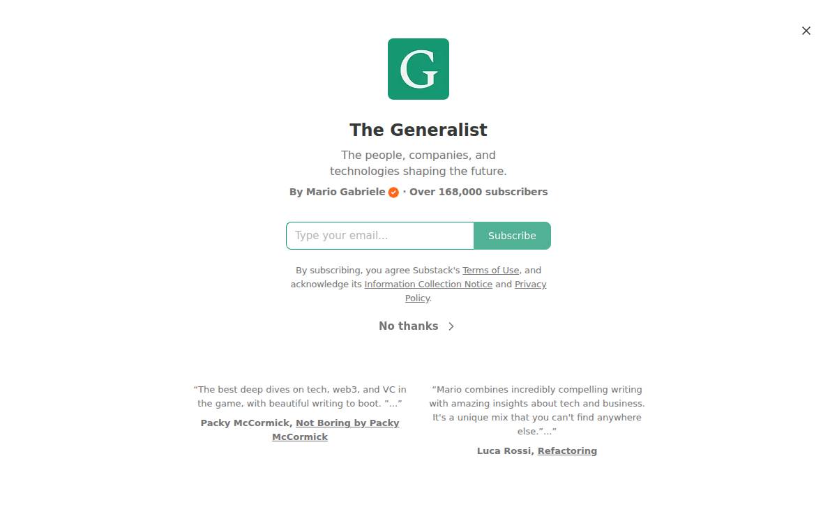Generalist website preview