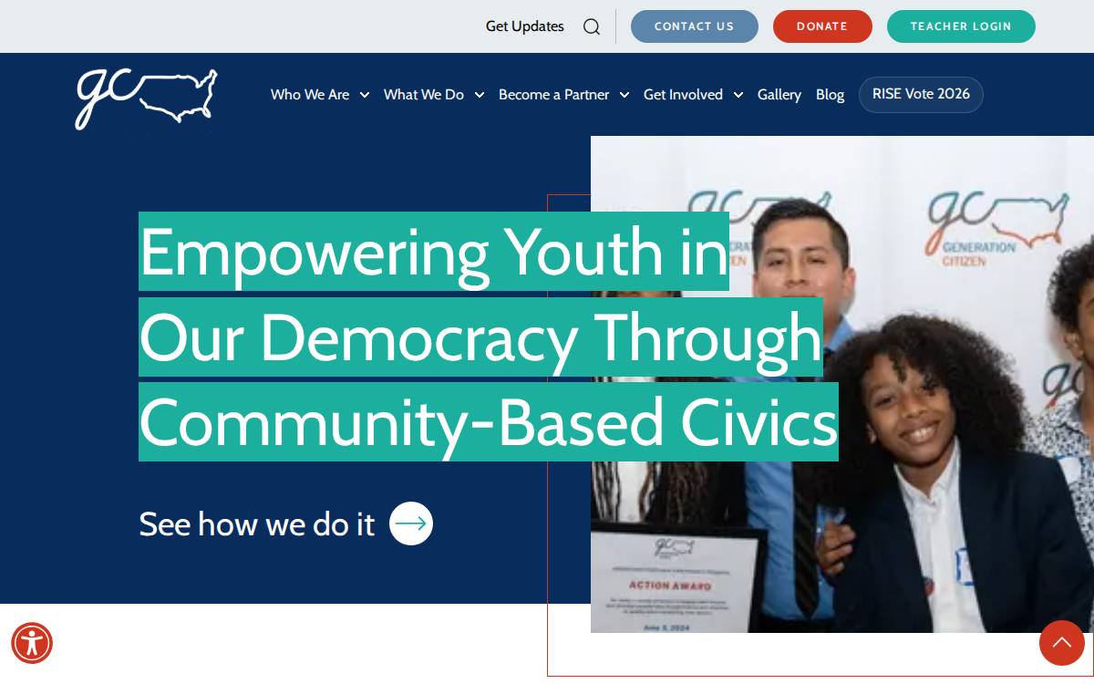 Generation Citizen website preview