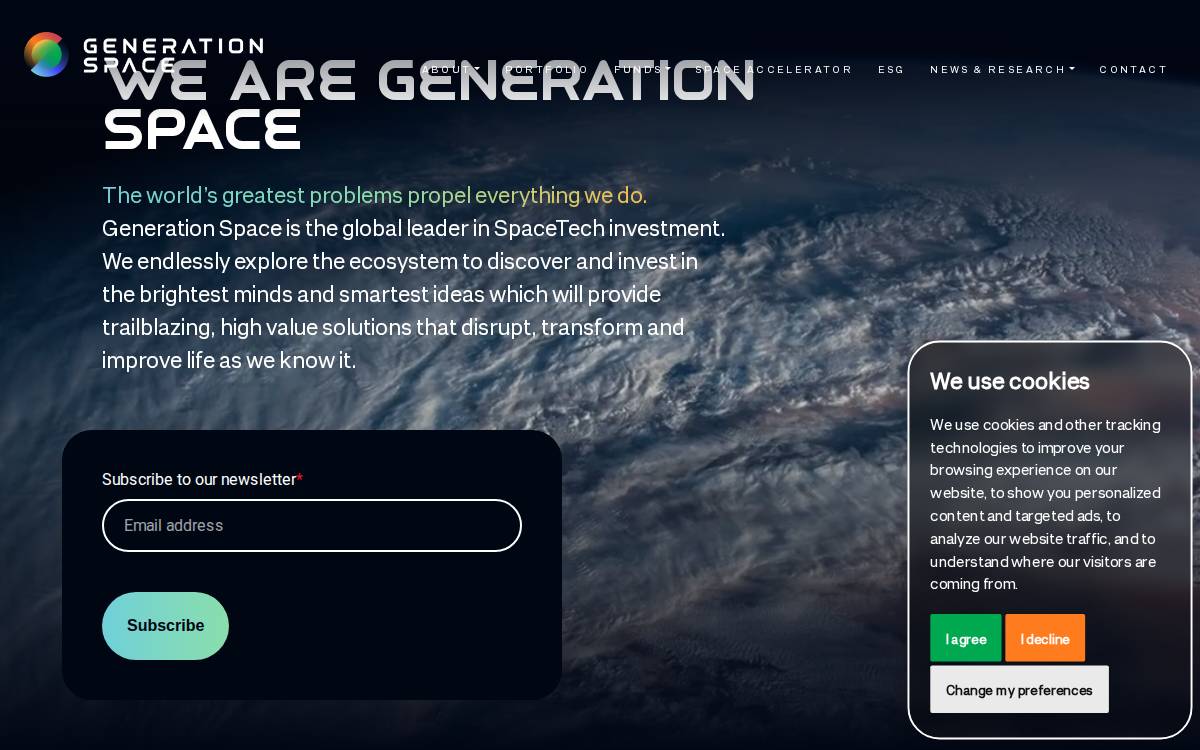 Generation Space website preview