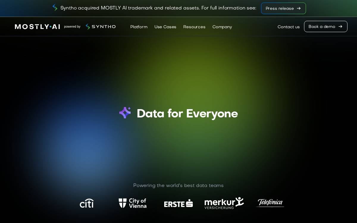 Generative AI for Tabular Data website preview
