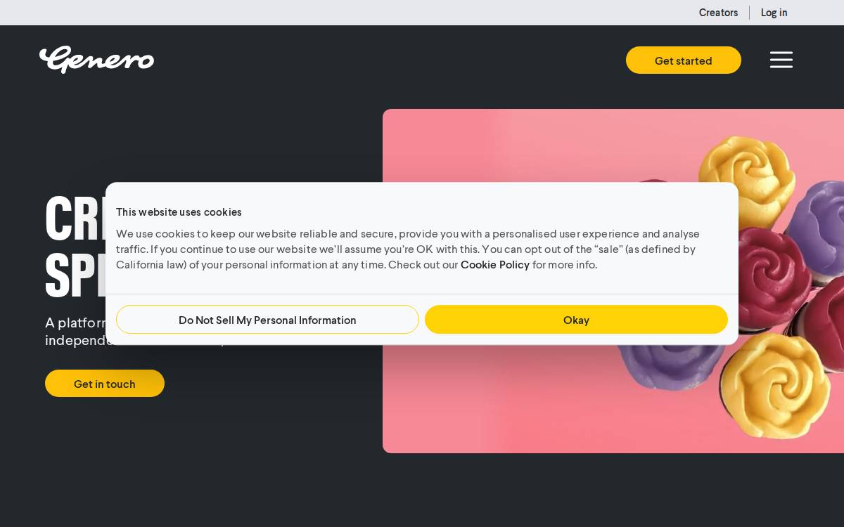 Genero website preview