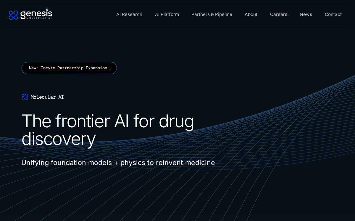 Genesis Molecular AI website preview