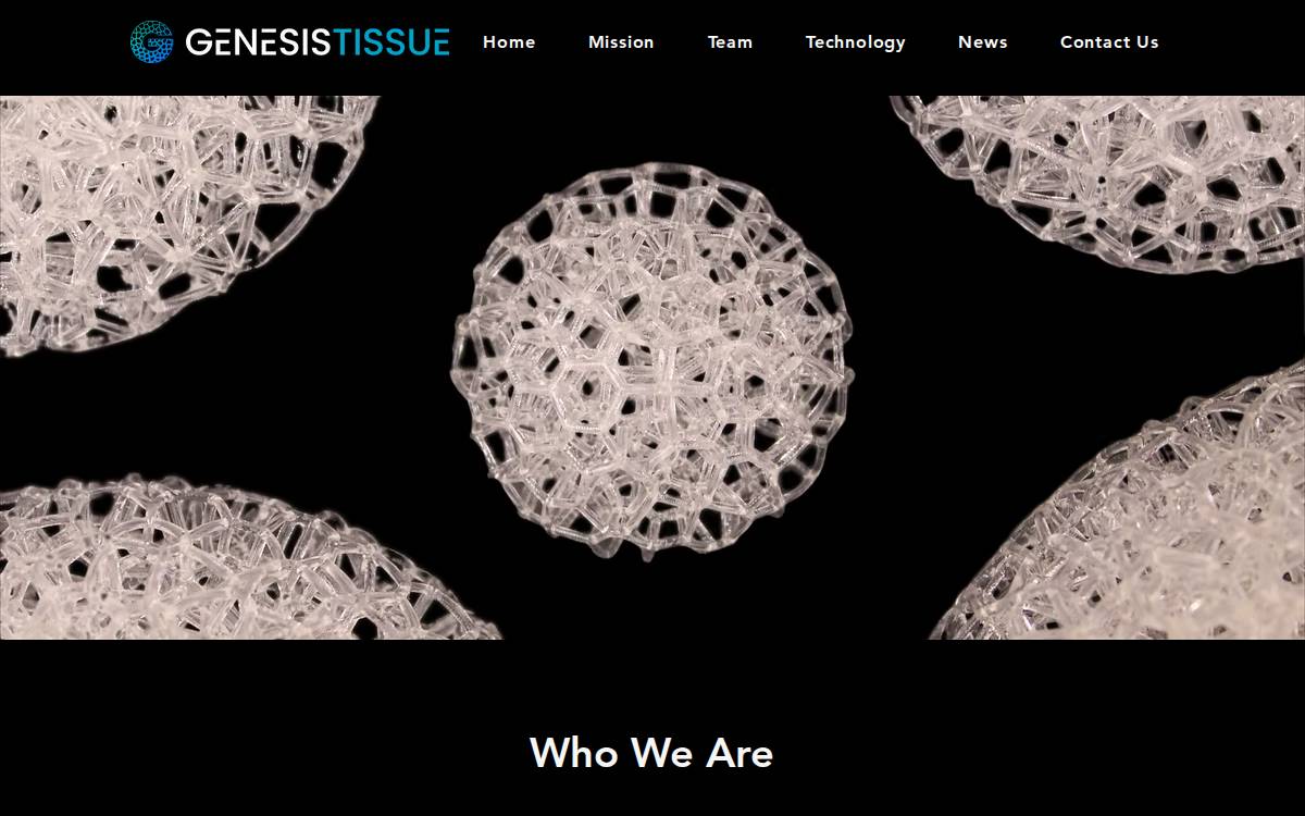 GenesisTissue Inc. website preview