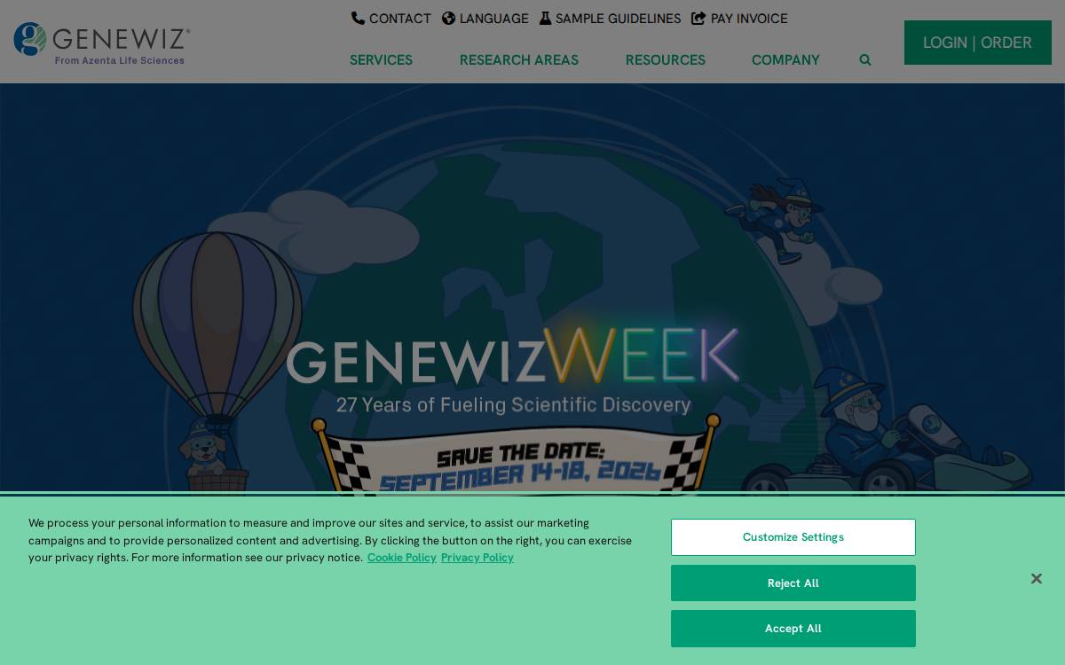 Genewiz website preview