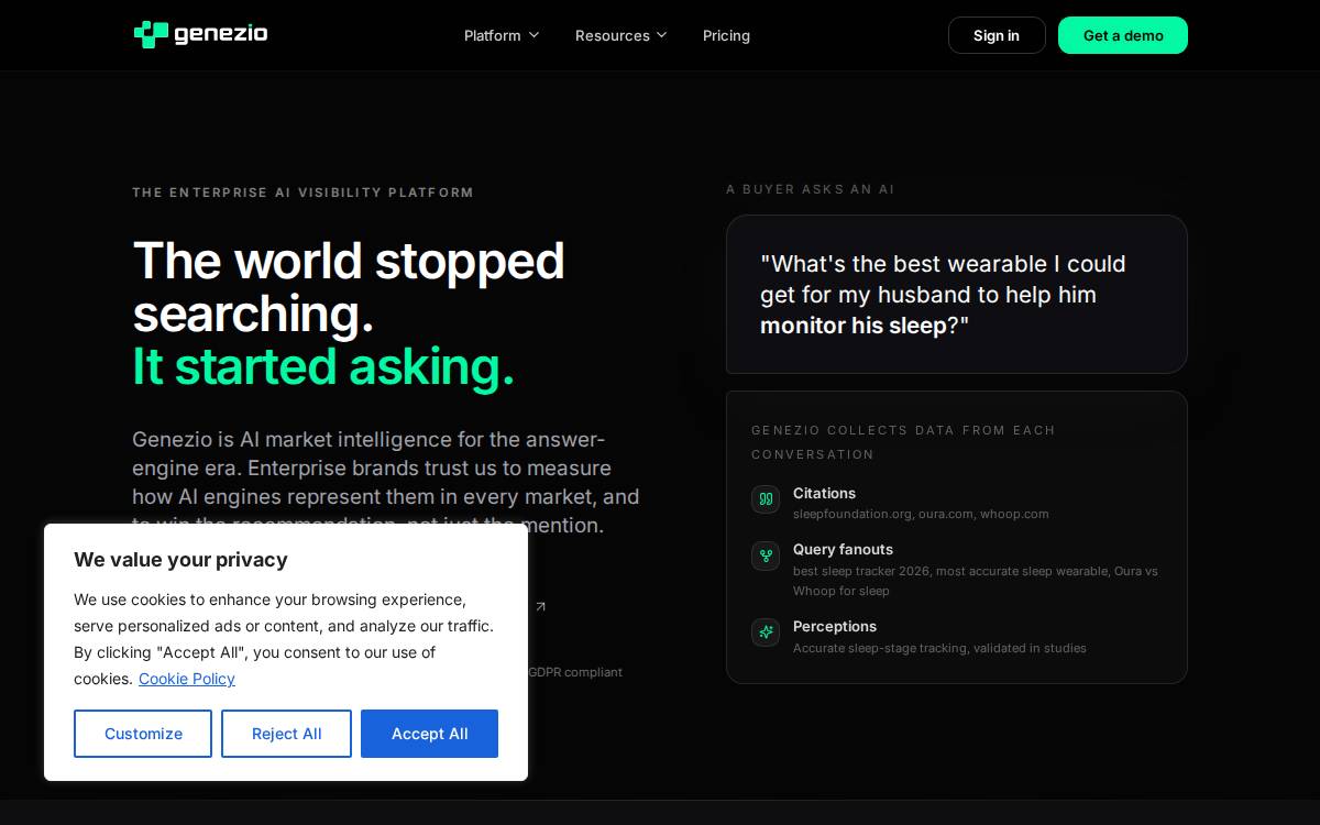 Genezio website preview