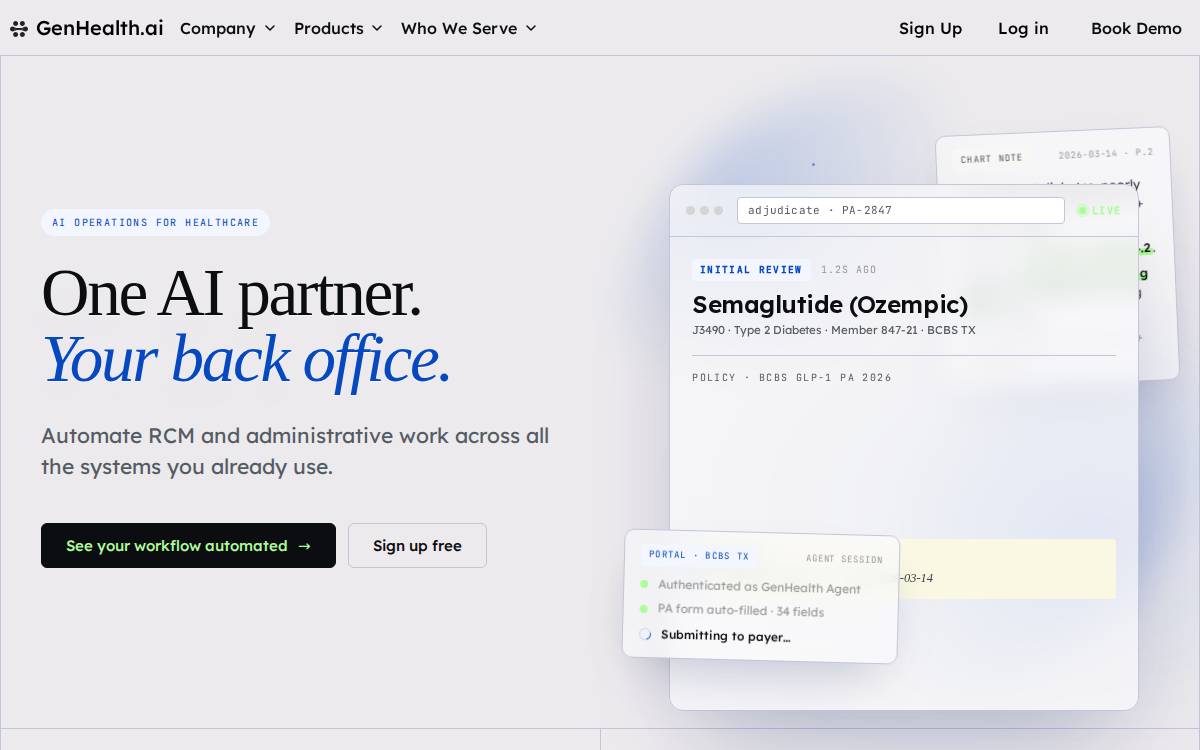 Genhealth website preview