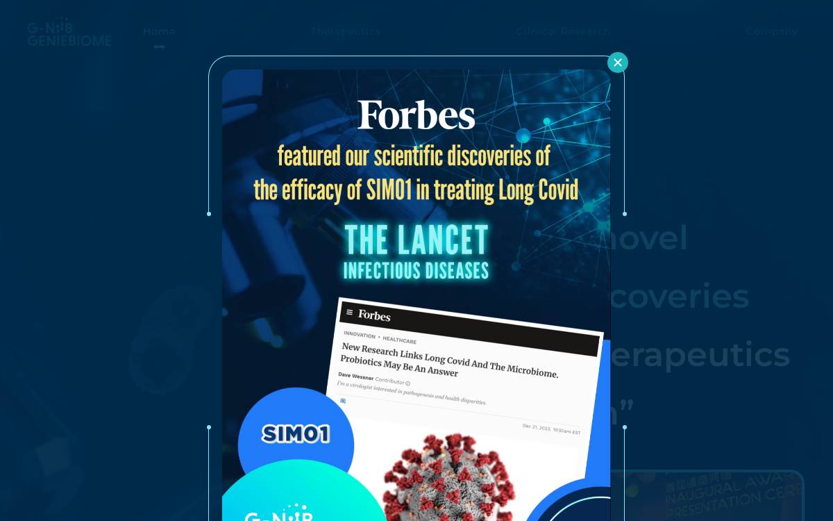 Geniebiome website preview